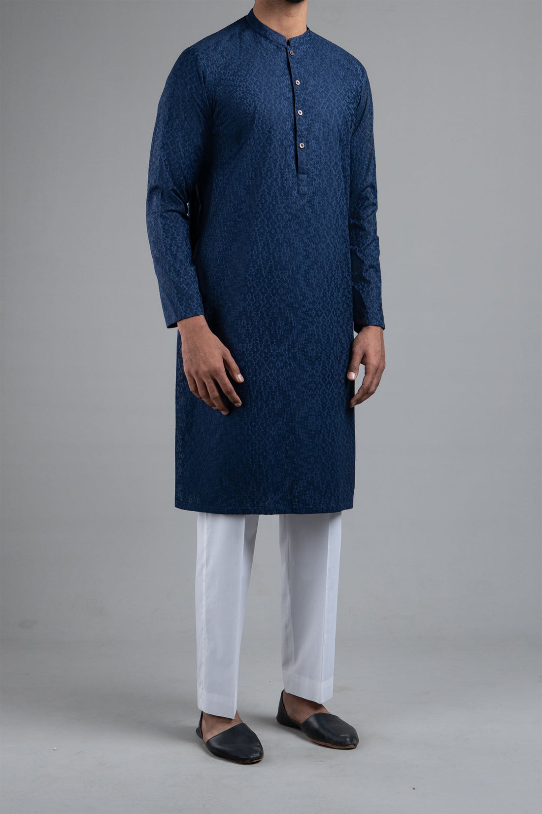 Embroidered Kurta Navy Blue