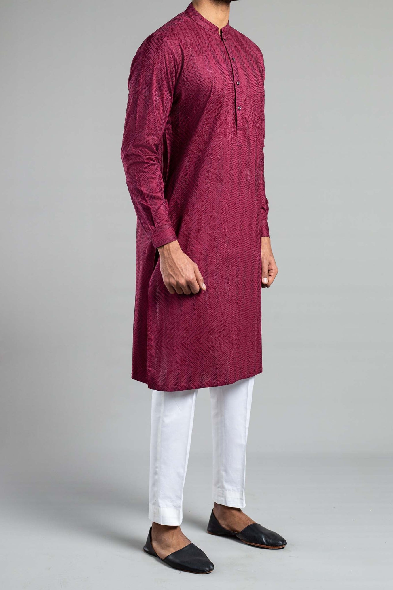 Embroidered Kurta Rdy Maroon