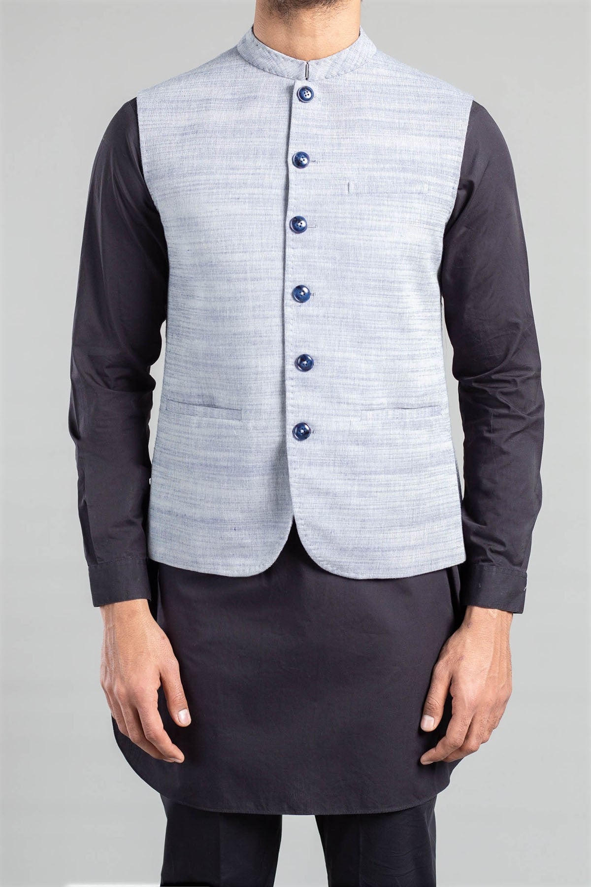 Cotton Linen Waistcoat Sky Blue