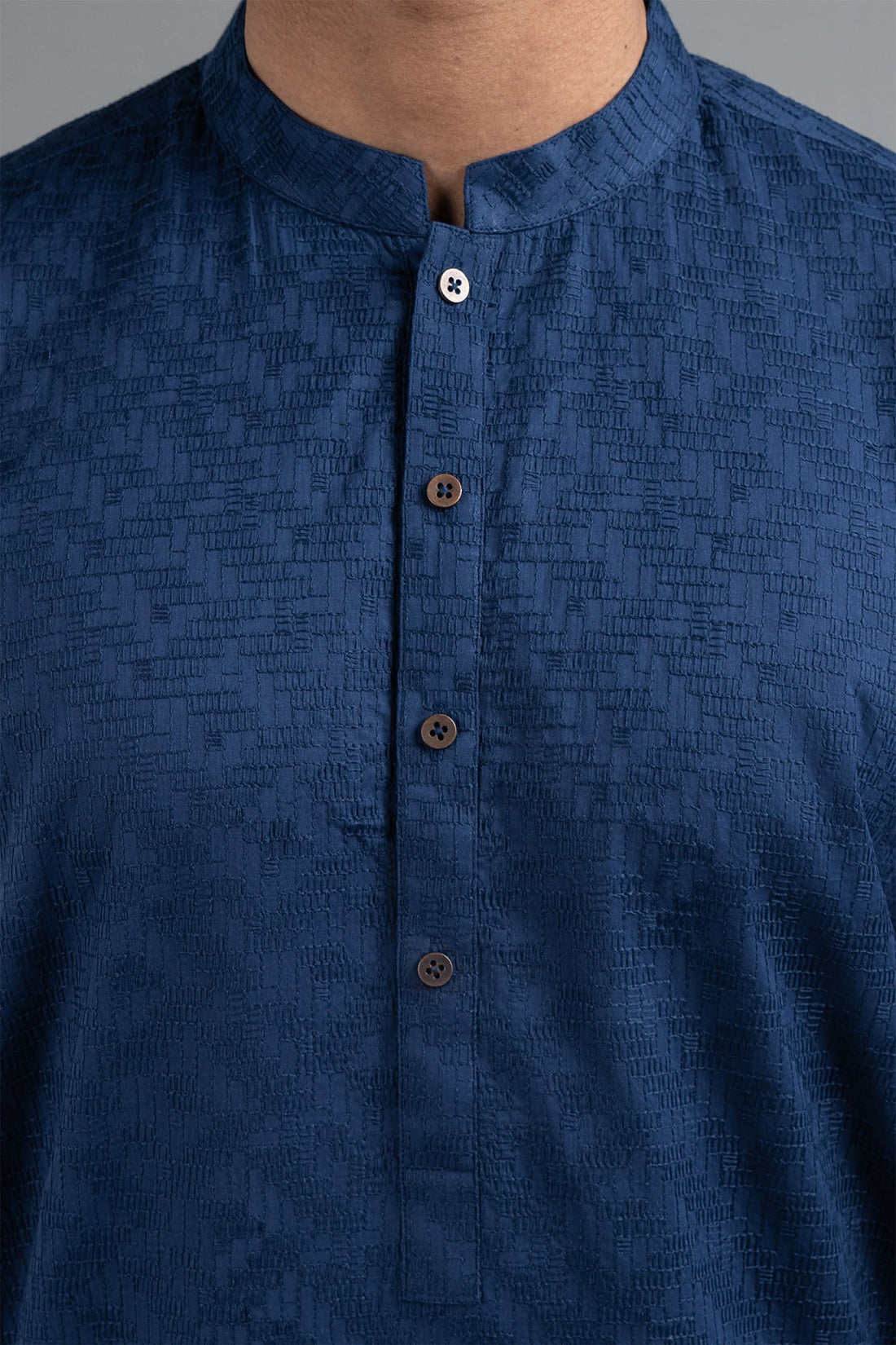 Embroidered Kurta Navy Blue