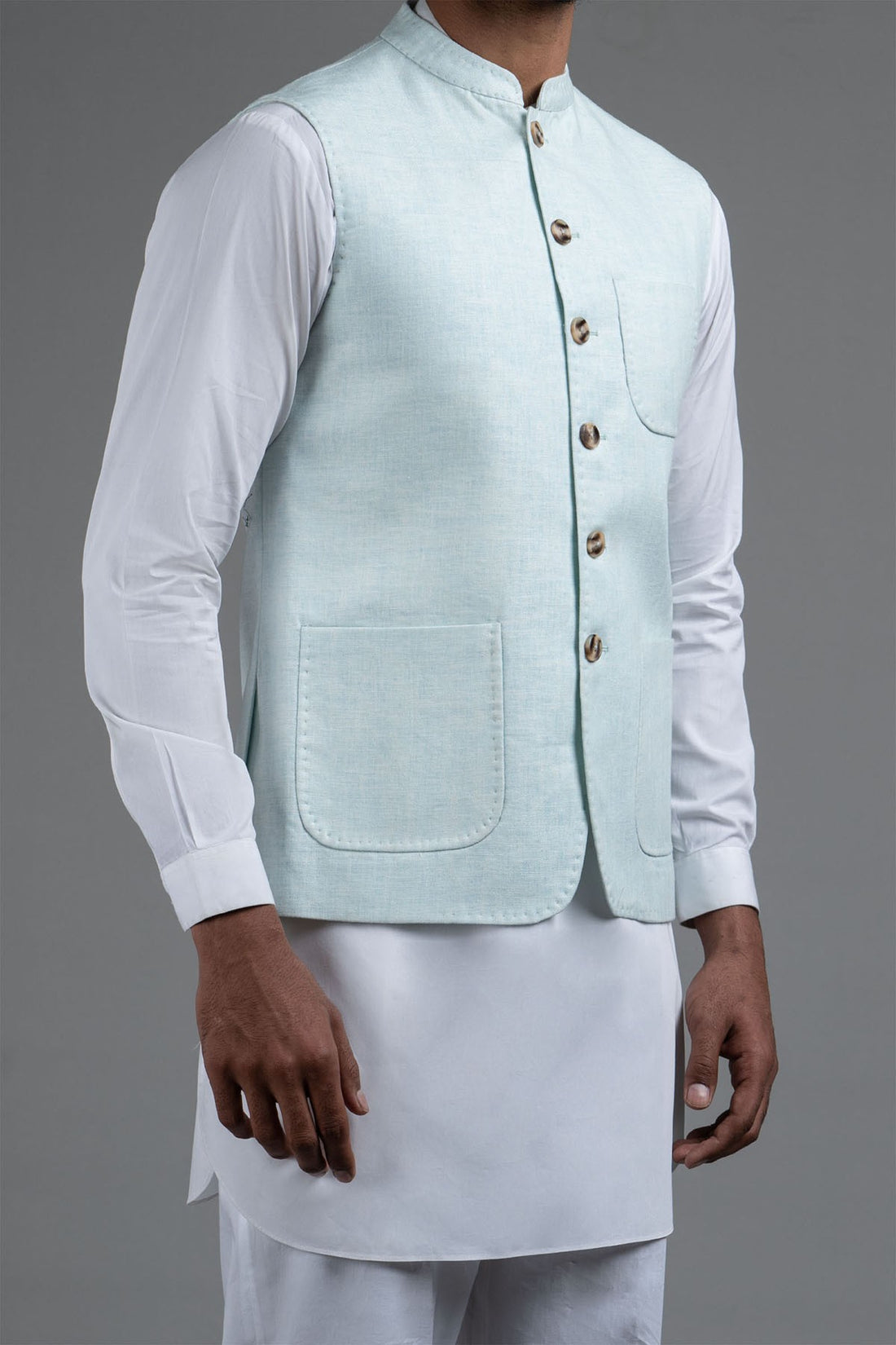 Cotton Waiscoat Sky Blue