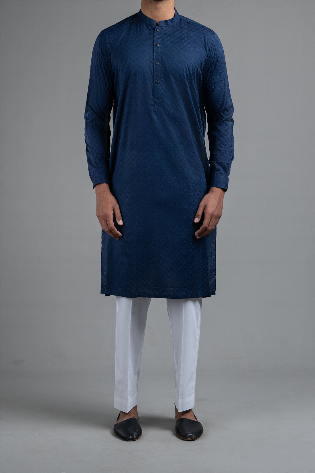 Embroiodered Kurta Navy Blue