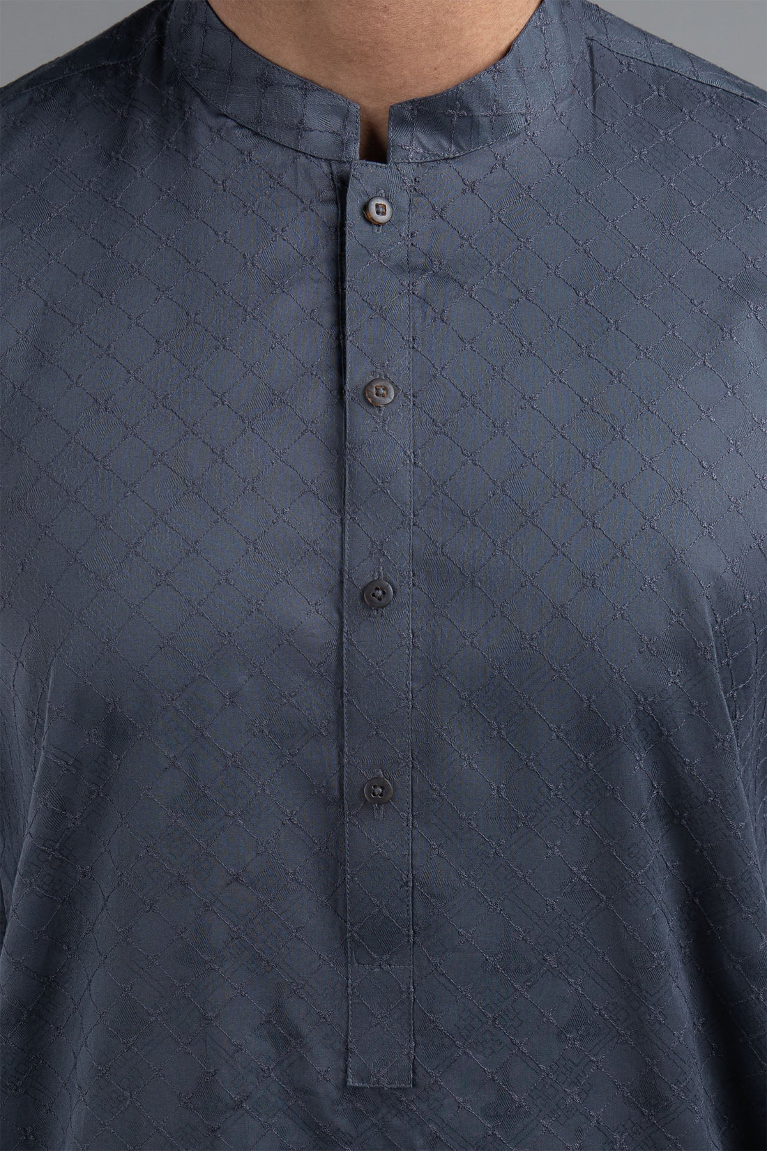 Embroidered Kurta Grey