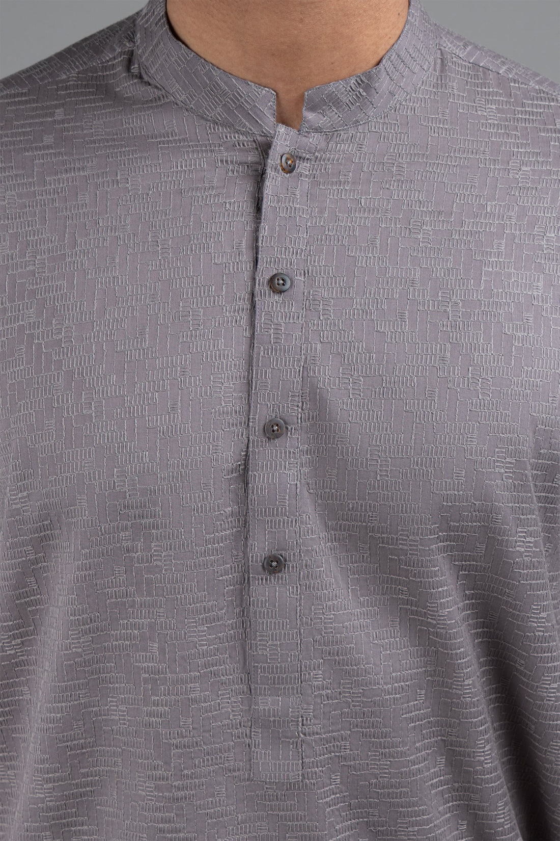 Embroidered Kurta Grey