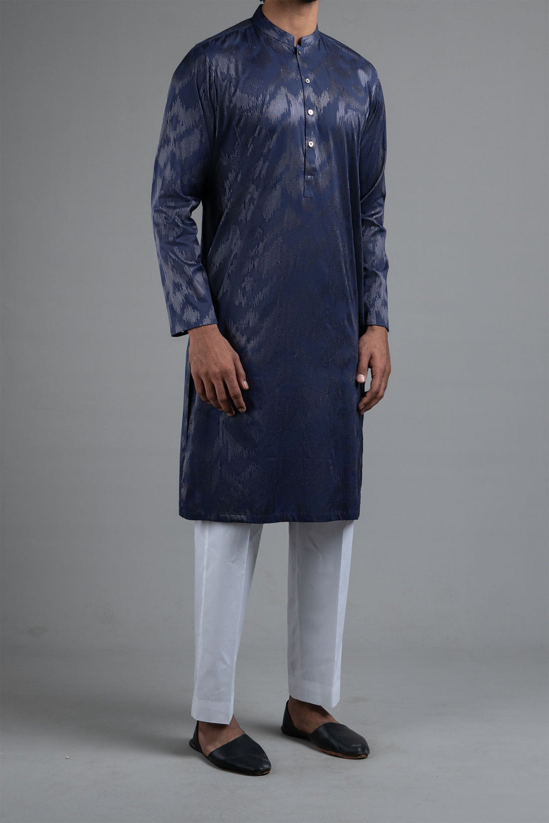 Embroidered Kurta Navy Blue