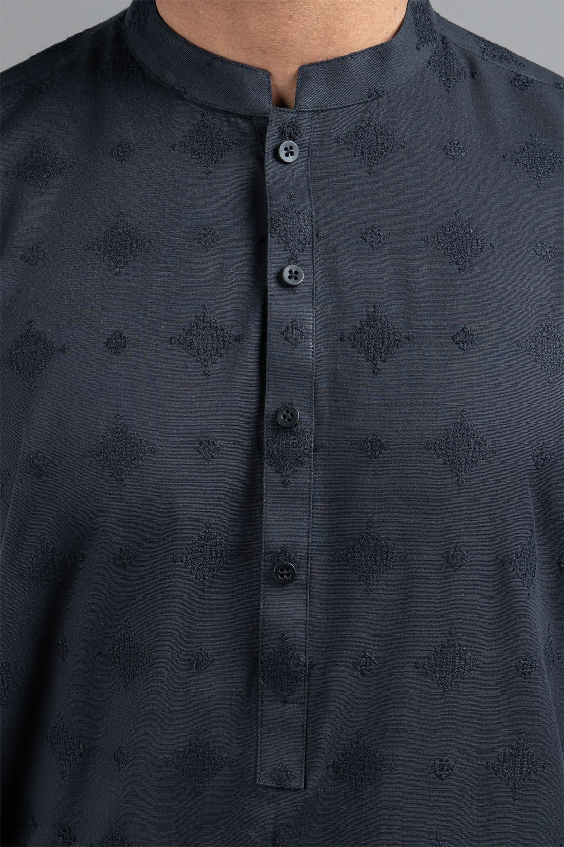 Embroidered Kurta Black