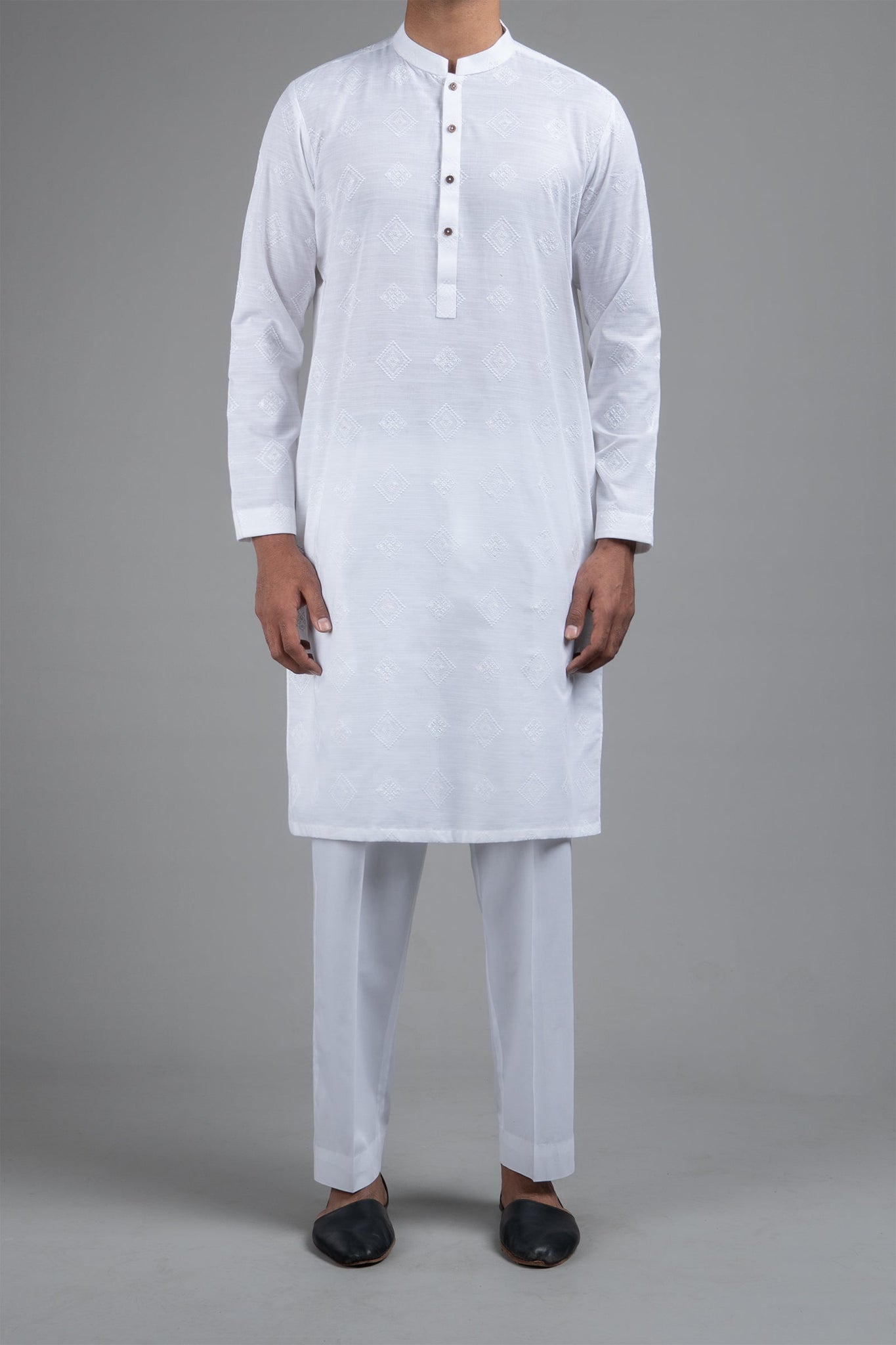 Embroidered Kurta White