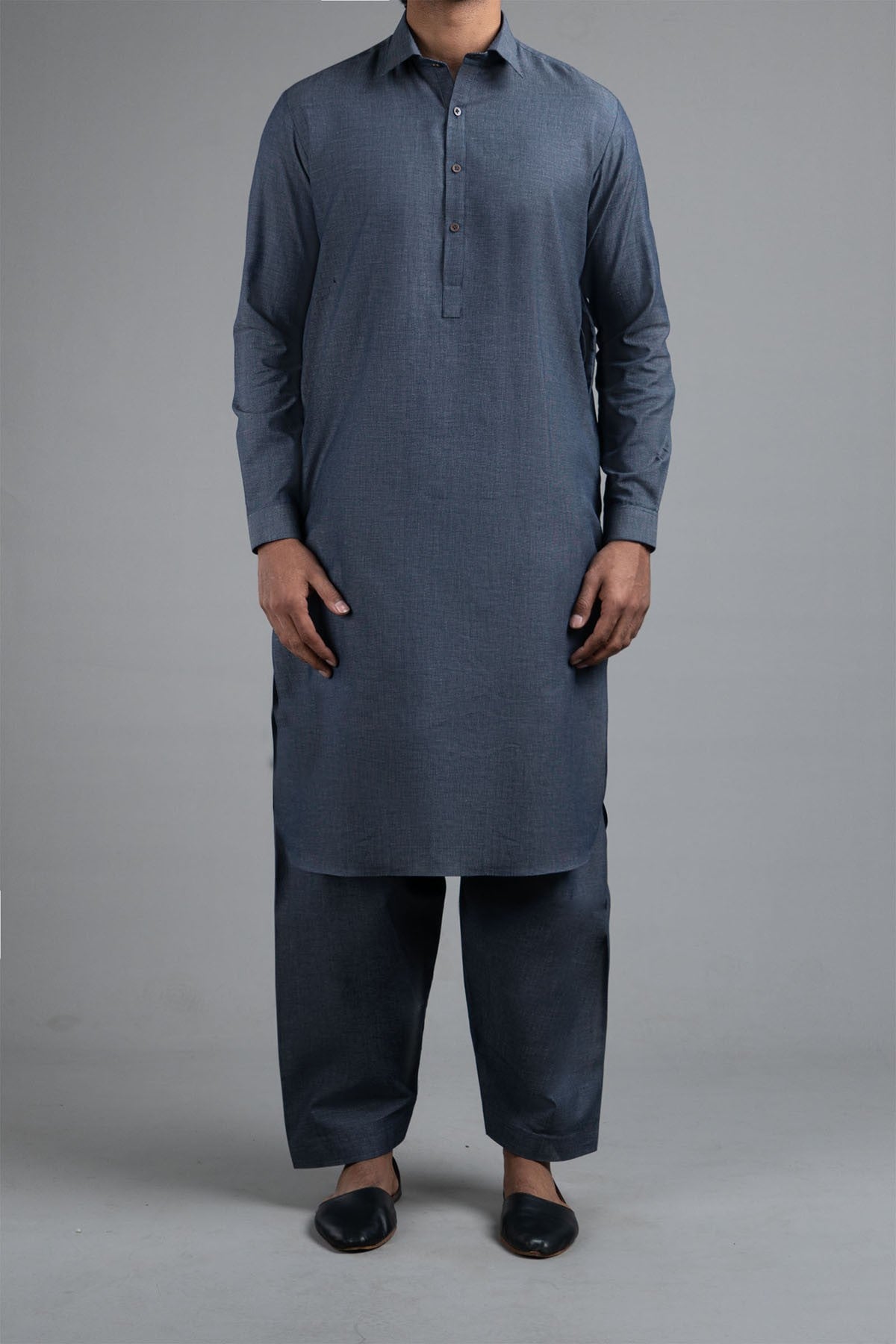 Kameez Shalwar - Dobby Cotton  Blue Grey