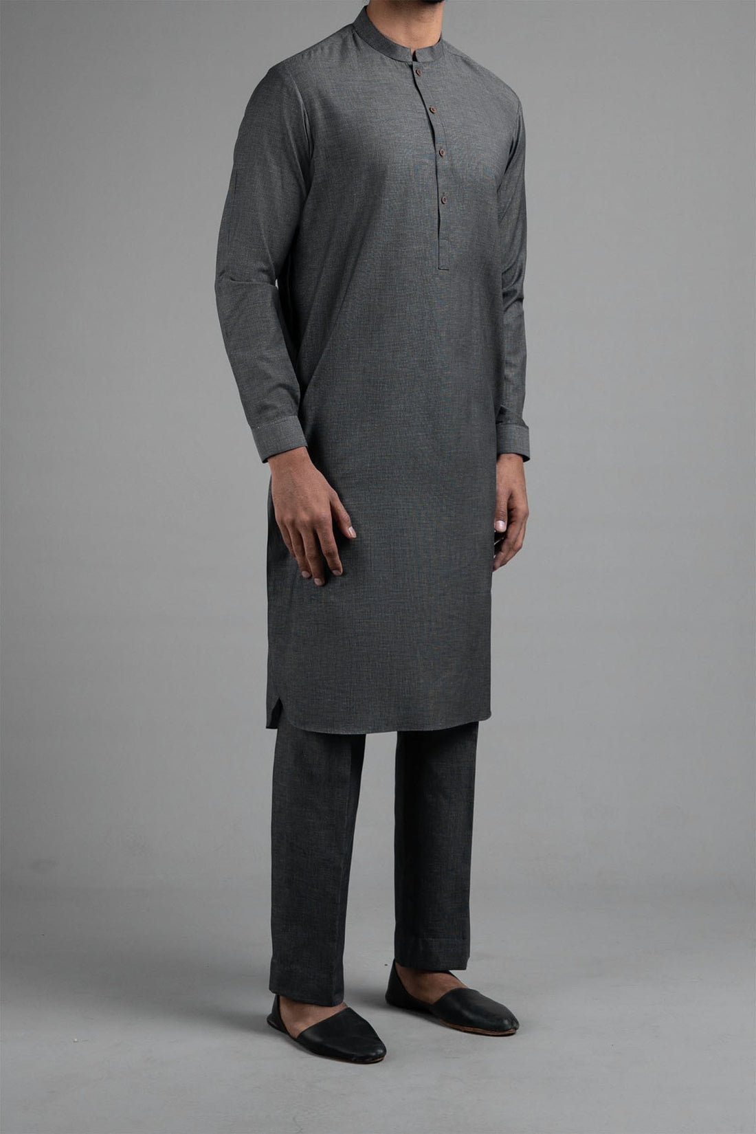 Long Kurta Trouser Black Grey