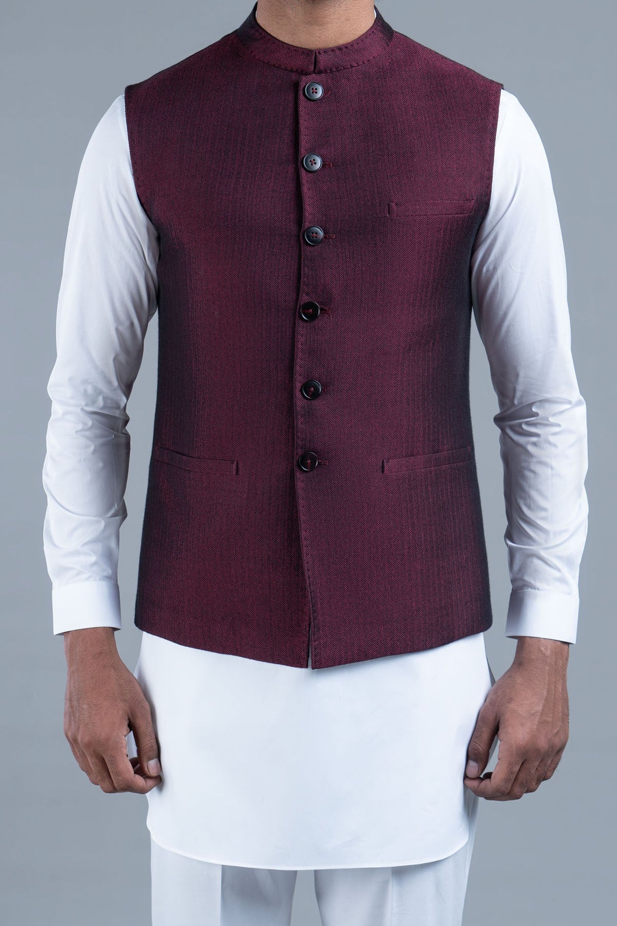 Cotton Waistcoat Maroon