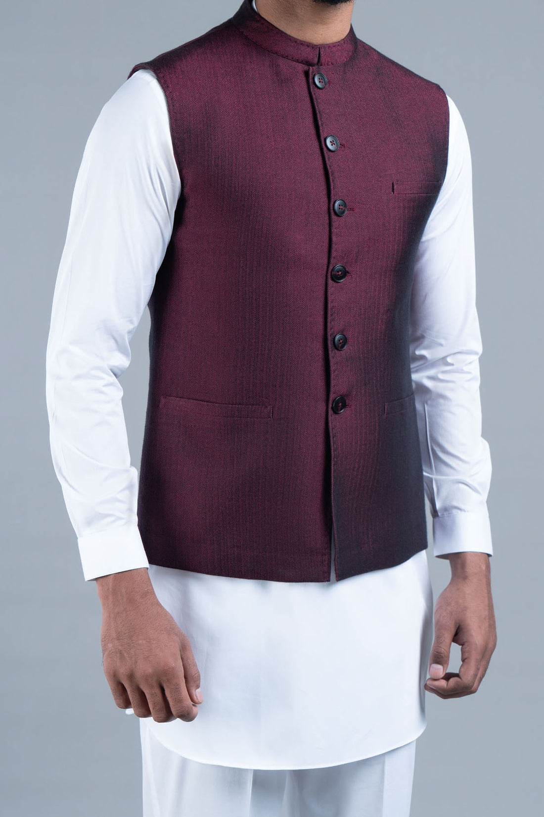 Cotton Waistcoat Maroon