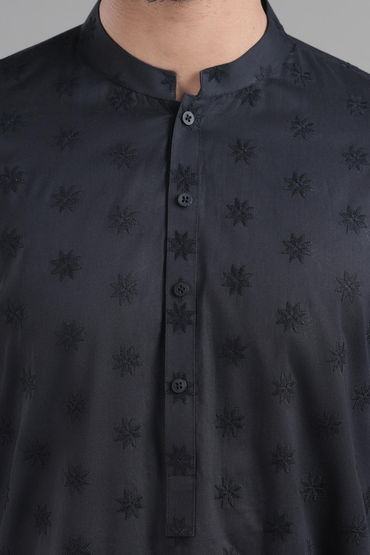 Embroidered Kurta Black