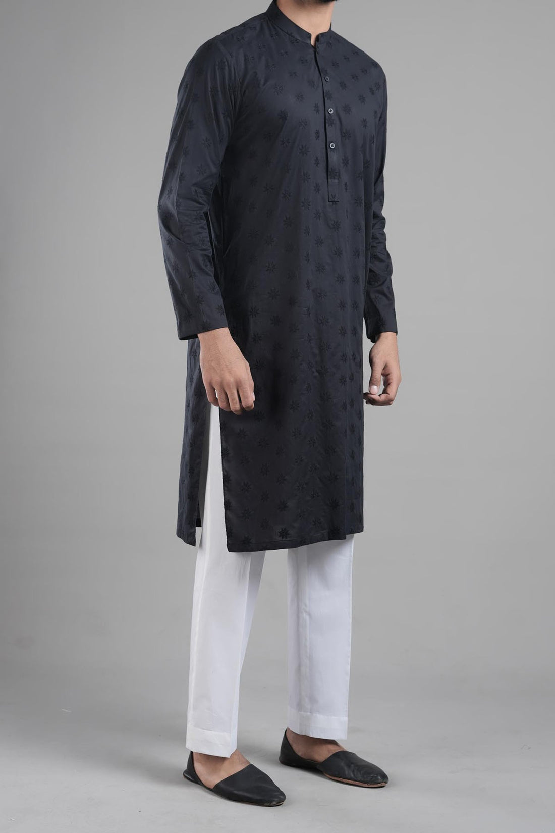 Embroidered Kurta Black