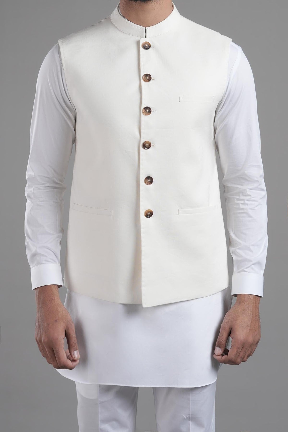 Cotton Waistcoat Off White