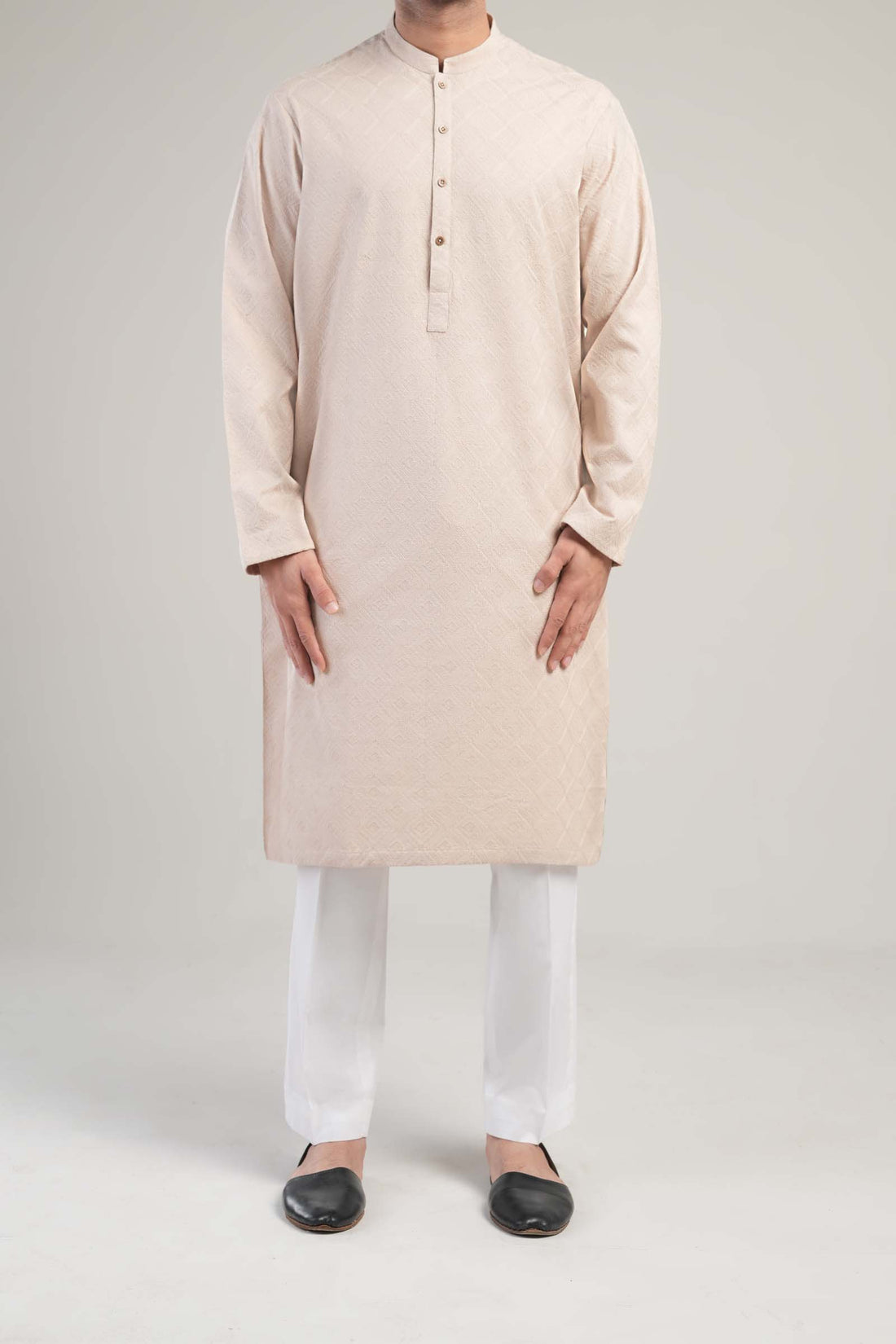 Embroidered Kurta Beige