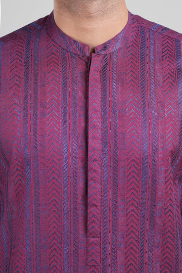 Embroidered Kurta Maroon