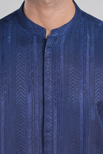 Embroidered Kurta Blue