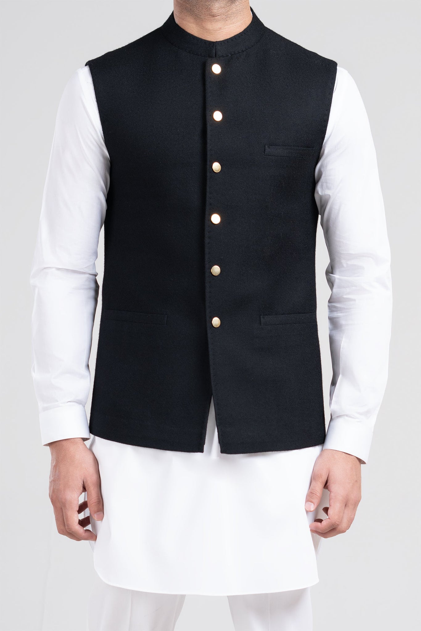 Pashmin Waiscoat Black