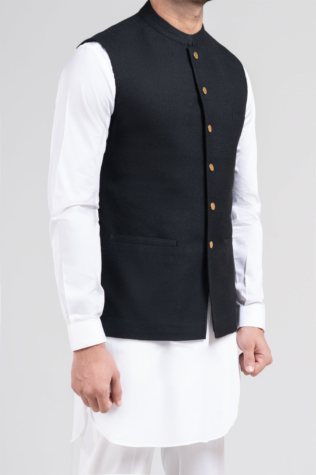 Pashmin Waiscoat Black