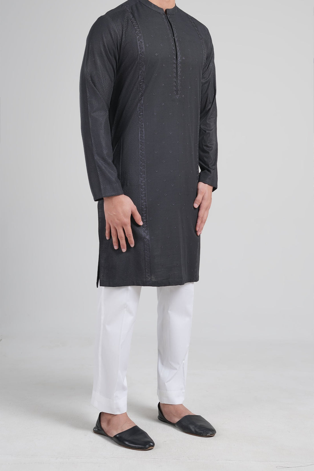 Embroidered Kurta Black