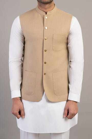 Pashmina Waistcoat Beige