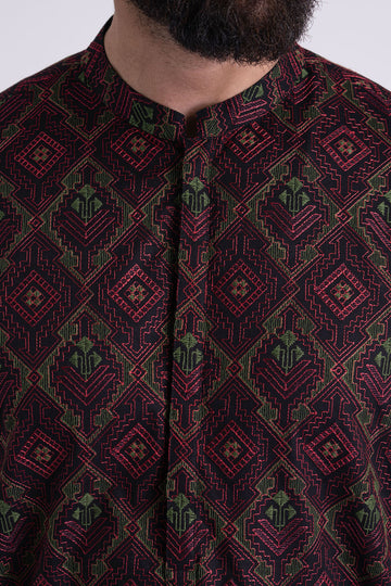 EMBROIDERED-KURTA-BLACK