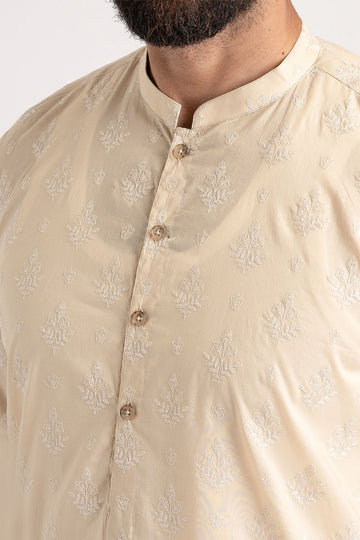 EMBROIDERED-KURTA-BEIGE