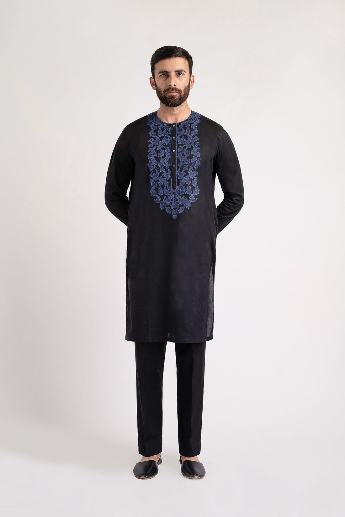 EMBROIDERED-KURTA-BLACK