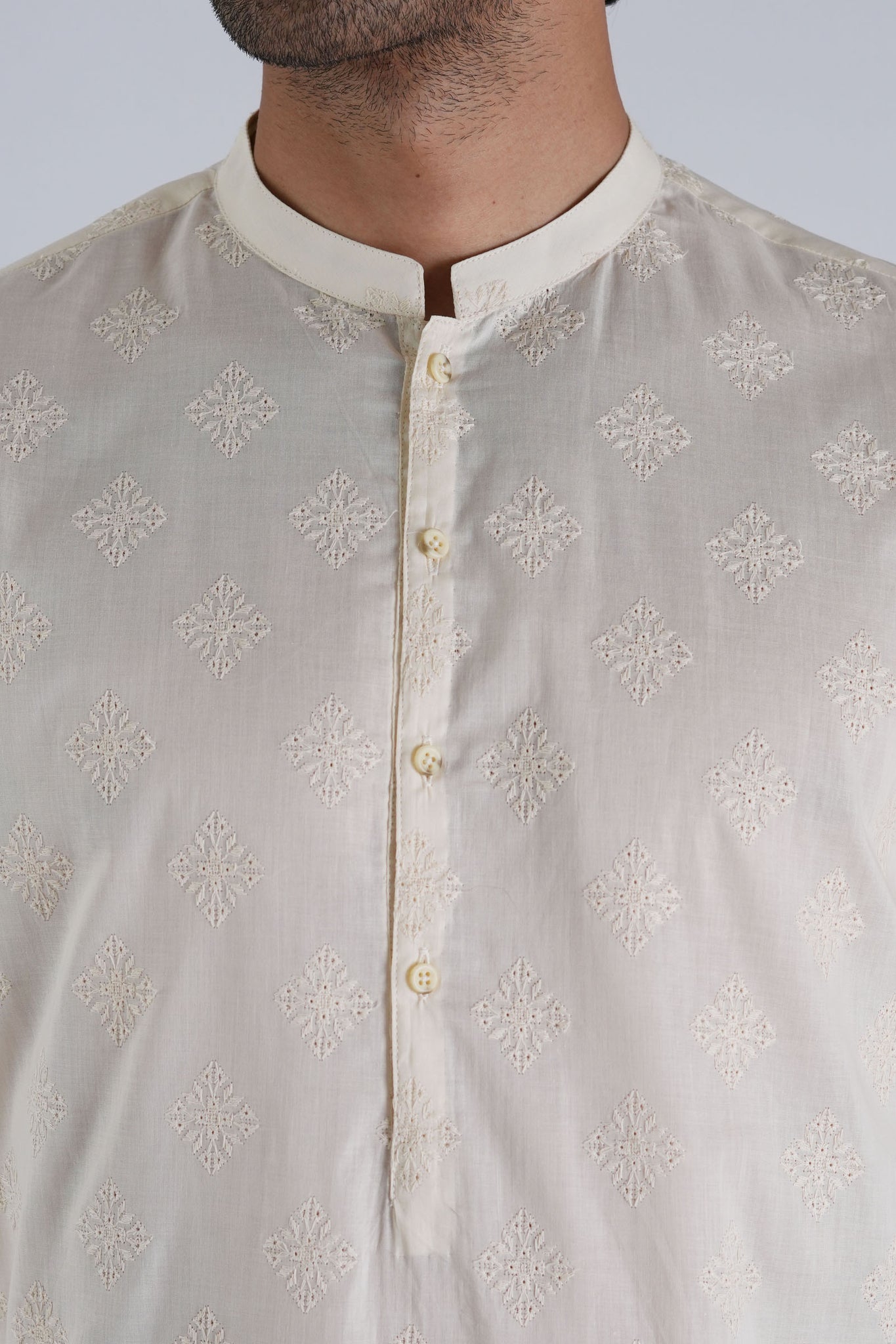 EMBROIDERED-KURTA-CREAM