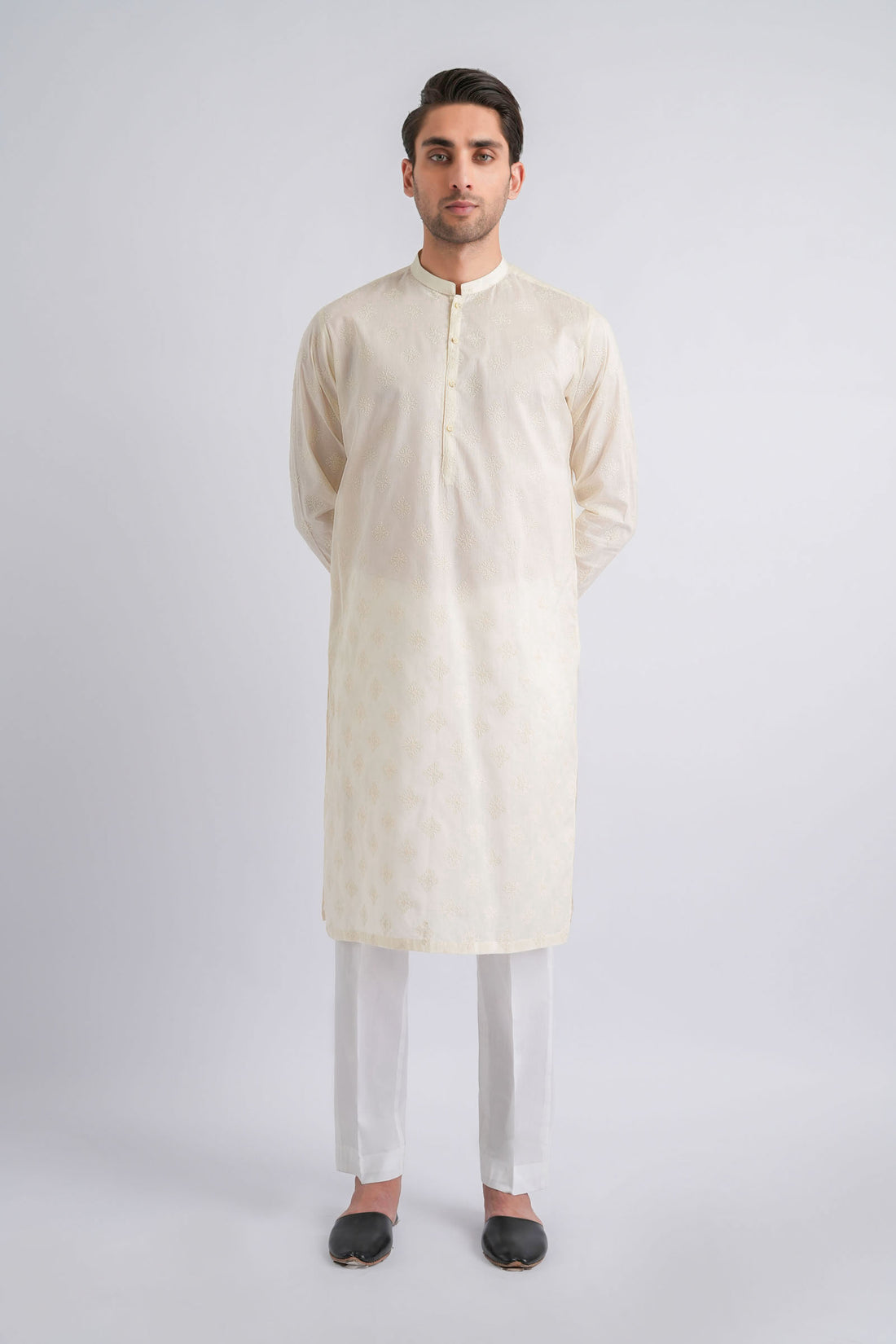 EMBROIDERED-KURTA-CREAM