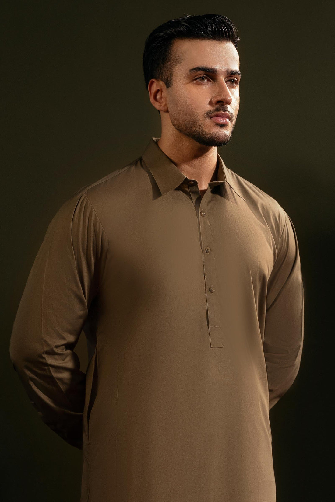 KAMEEZ SHALWAR-OLIV-GRN
