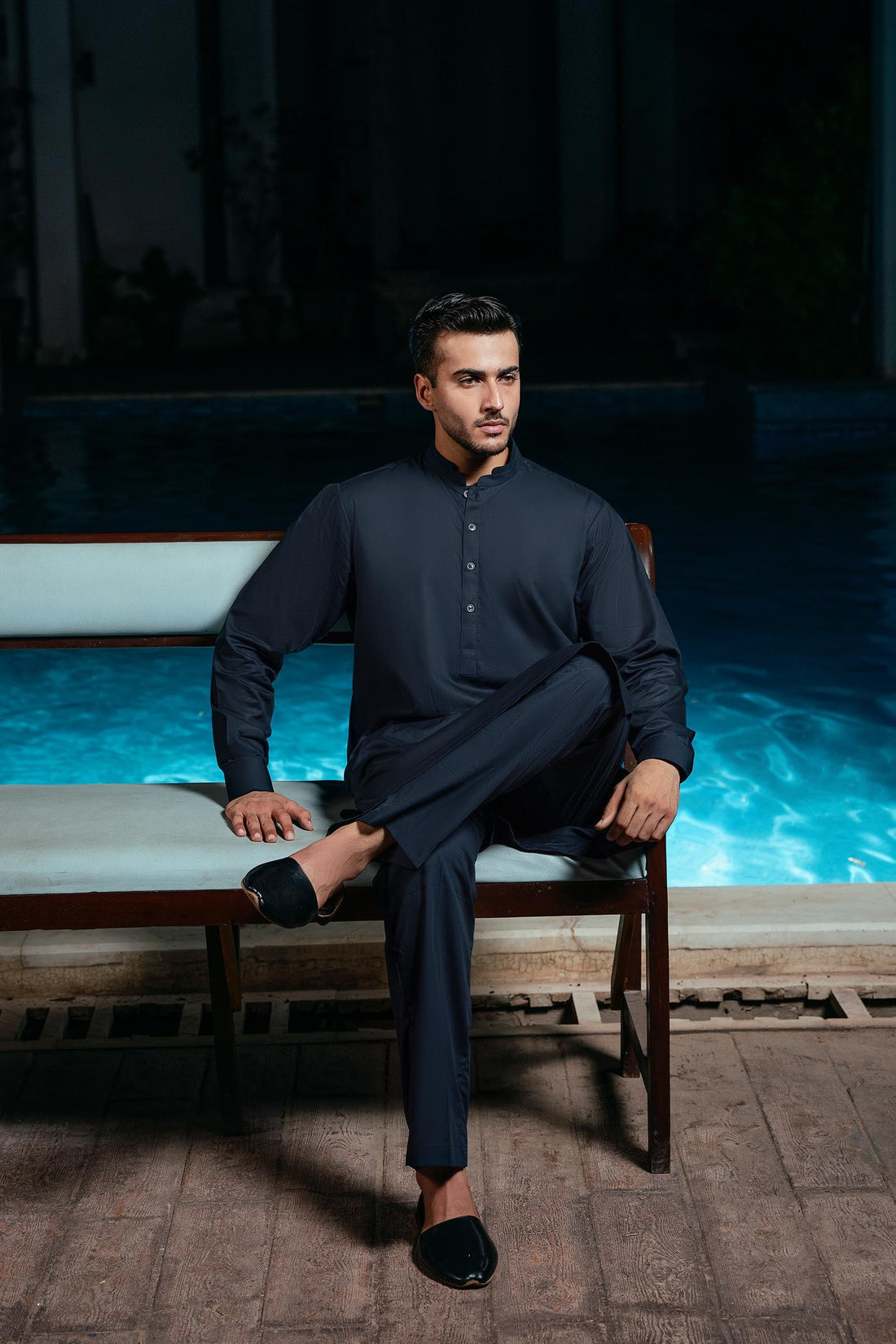 KURTA TROUSER-NAVY-BLU
