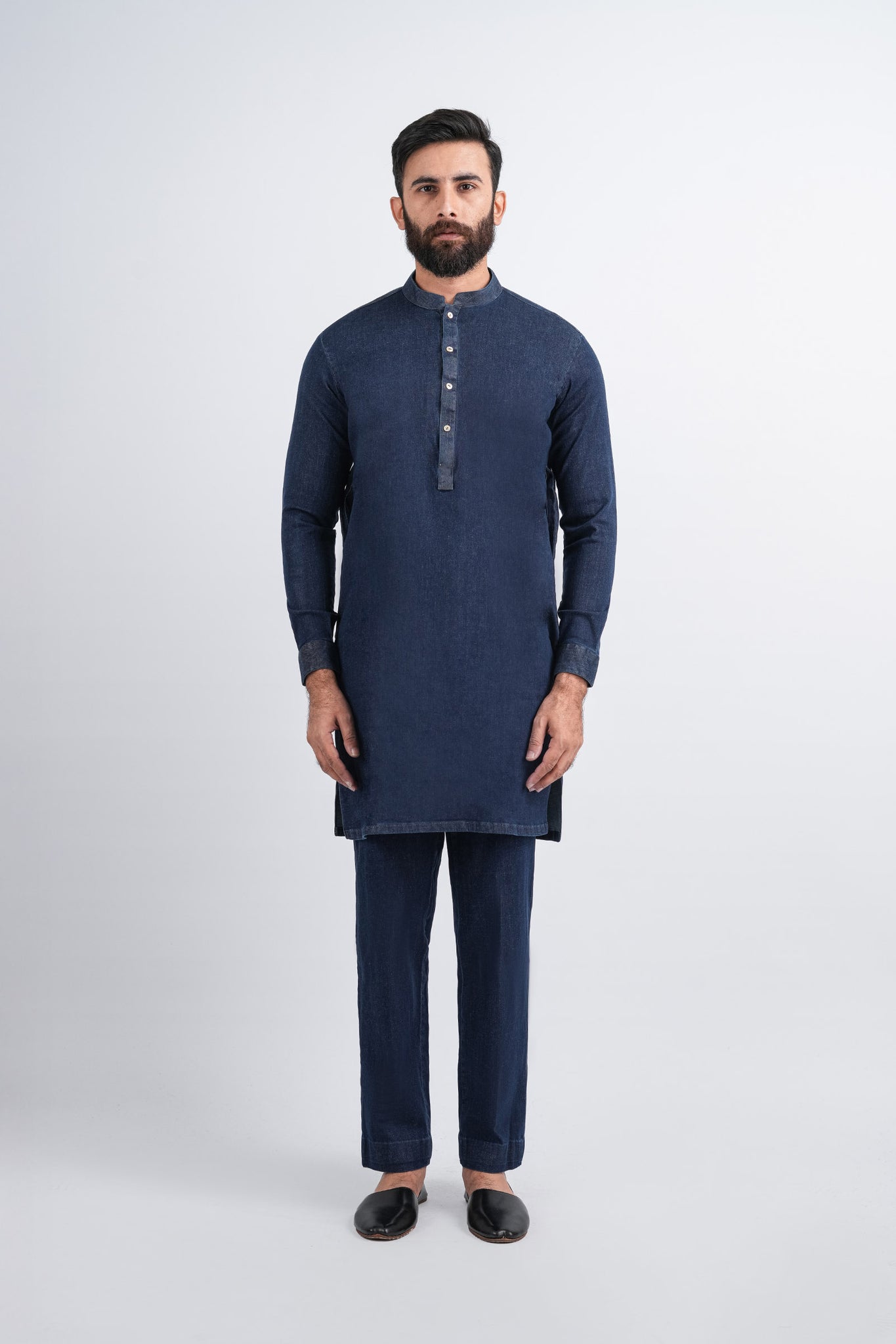 DENIM-KURTA-TROUSER-BLUE