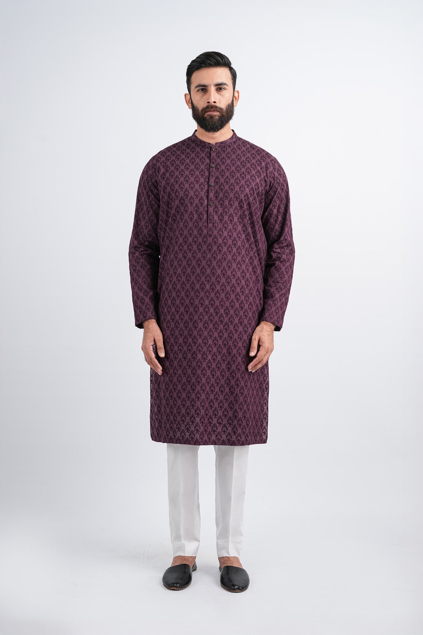 EMBROIDERED-KURTA-MAROON