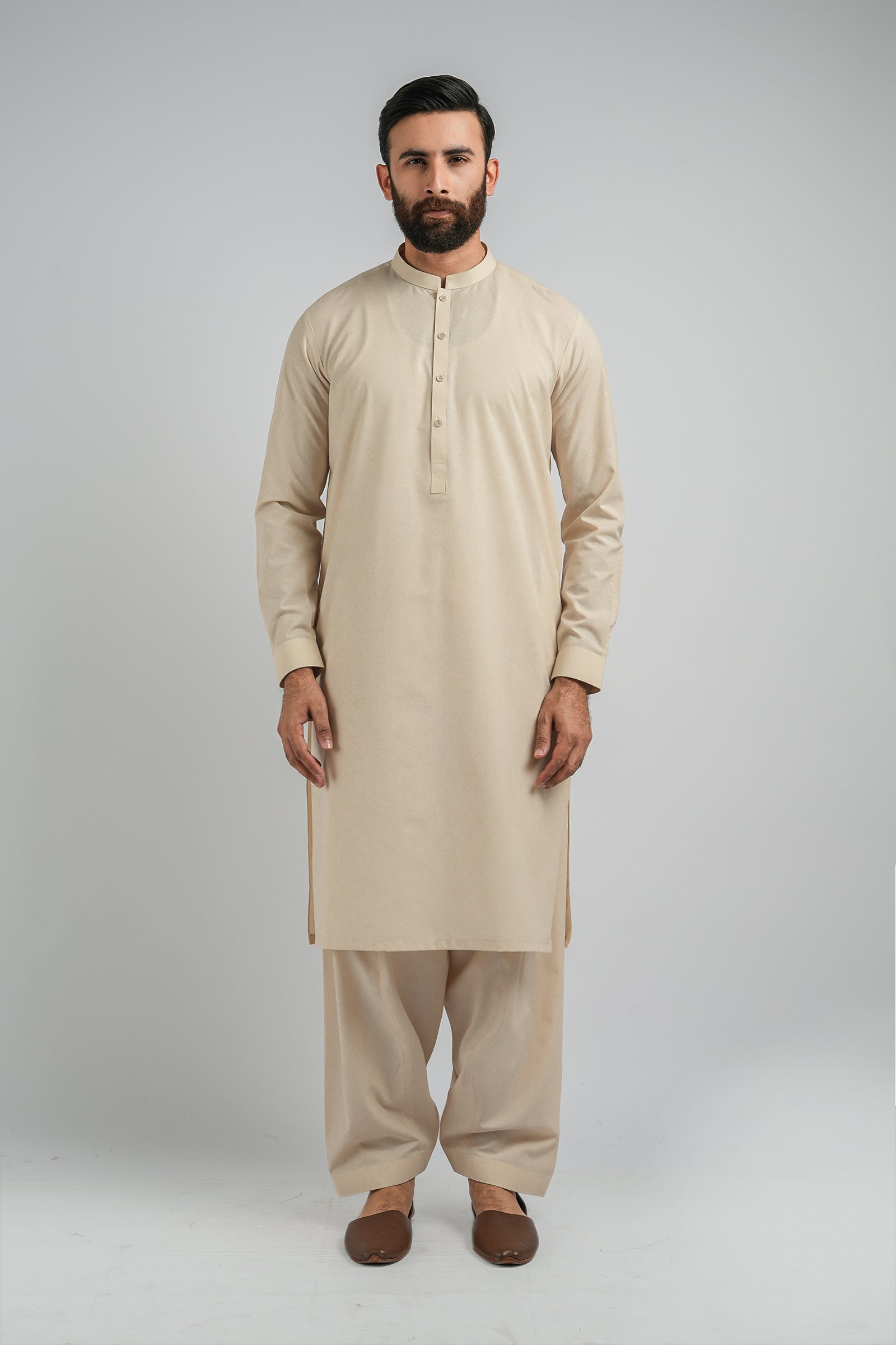 SHALWAR-KAMEEZ-BEIGE SHALWAR KAMEEZ
