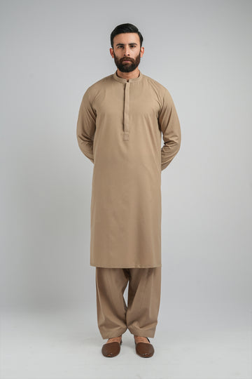 SHALWAR-KAMEEZ-L-BROWN SHALWAR KAMEEZ