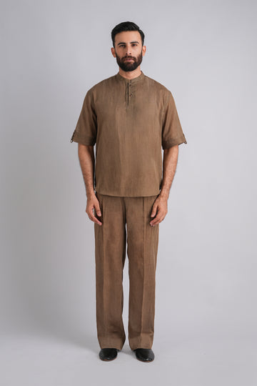 KURTA-TROUSER-BROWN