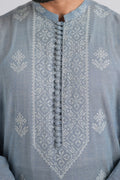 EMBROIDERED-KURTA-TROUSER-SKY-BLUE - shop at Bareezeman