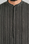 EMBROIDERED-KURTA-BLAK-WHT - shop at Bareezeman