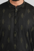 EMBROIDERED-KURTA-TROUSER-BLACK - shop at Bareezeman