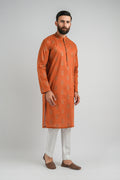 EMBROIDERED-KURTA-ORANGE EMBROIDERED KURTA