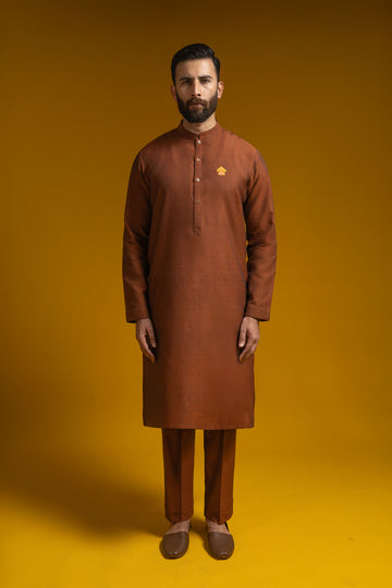 BASANT-KURTA-TROUSER-RUST