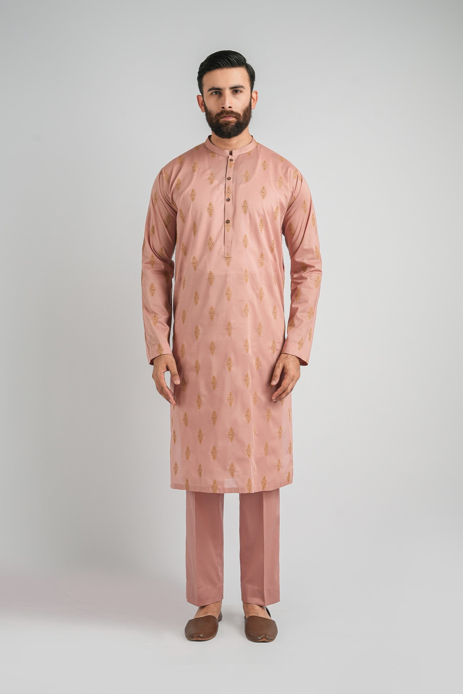 EMBROIDERED-KURTA-TROUSER-PINK - shop at Bareezeman