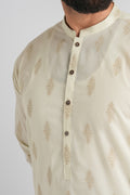 EMBROIDERED-KURTA-TROUSER-IVORY - shop at Bareezeman