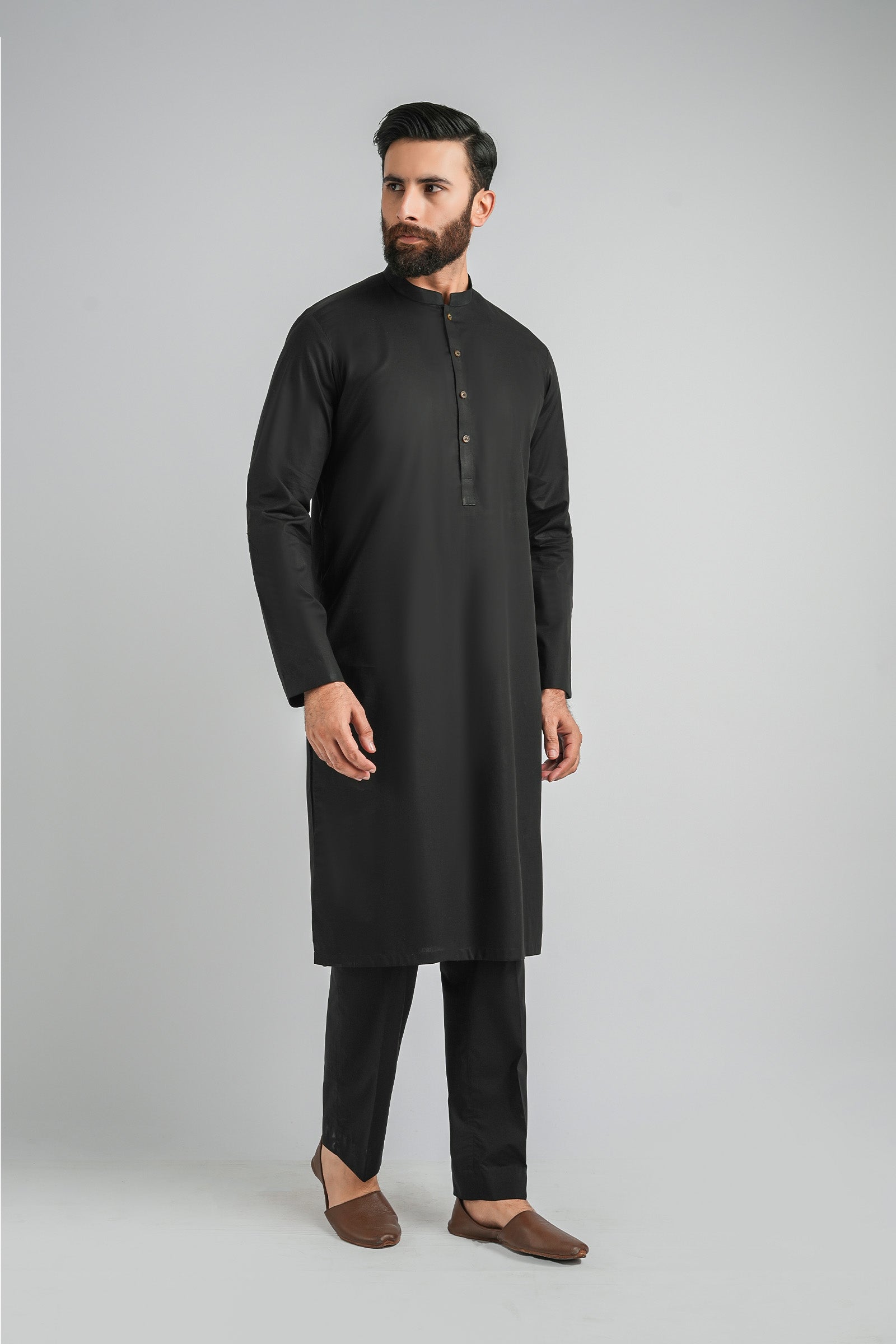 LONG-KURTA-TROUSER-BLACK - shop at Bareezeman