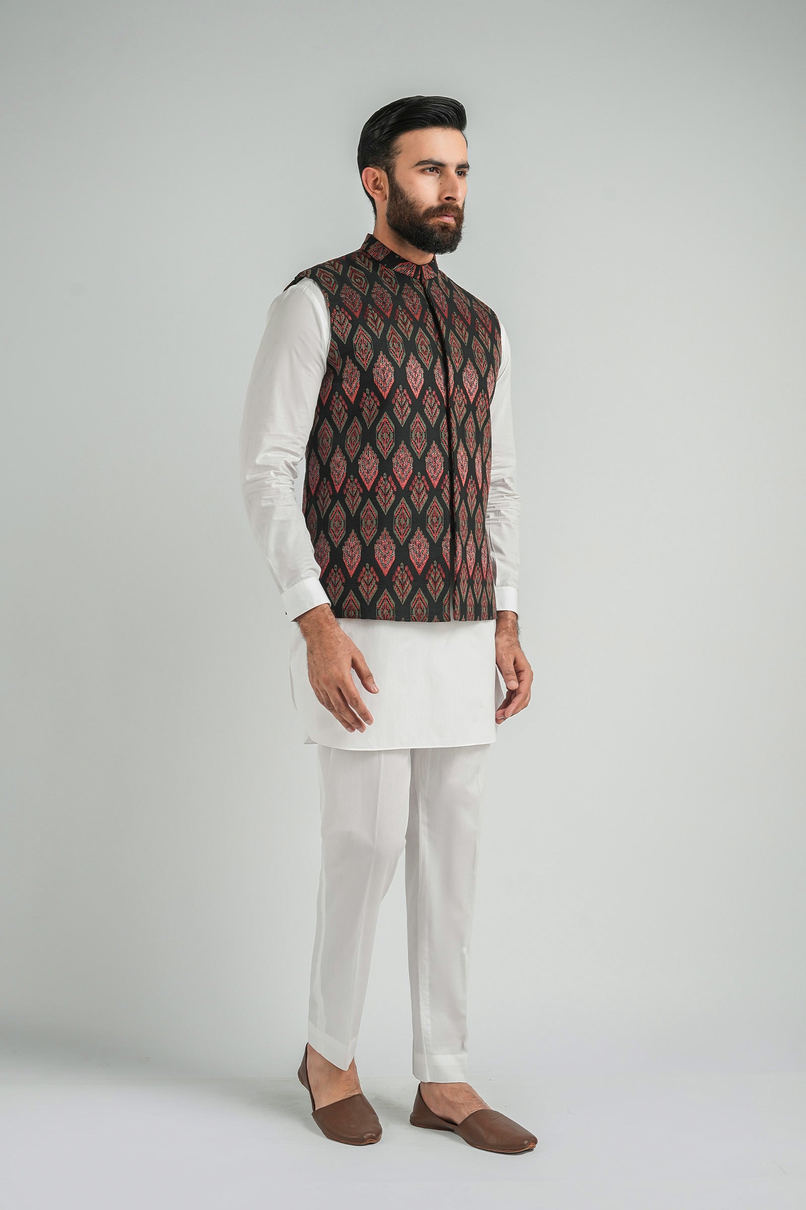 EMBROIDERED-WAISTCOAT-BLACK - shop at Bareezeman