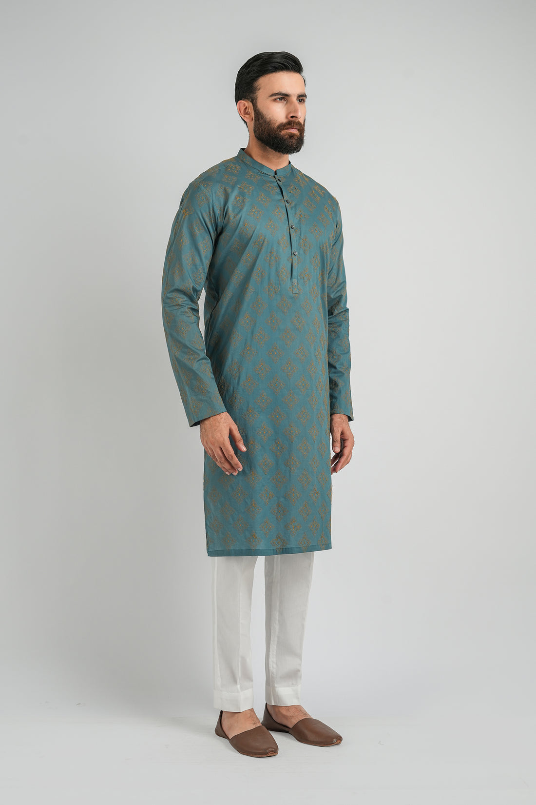 EMBROIDERED-KURTA-BLU EMBROIDERED KURTA