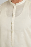 EMBROIDERED-KURTA-TROUSER-OFF-WHITE KURTA TROUSER