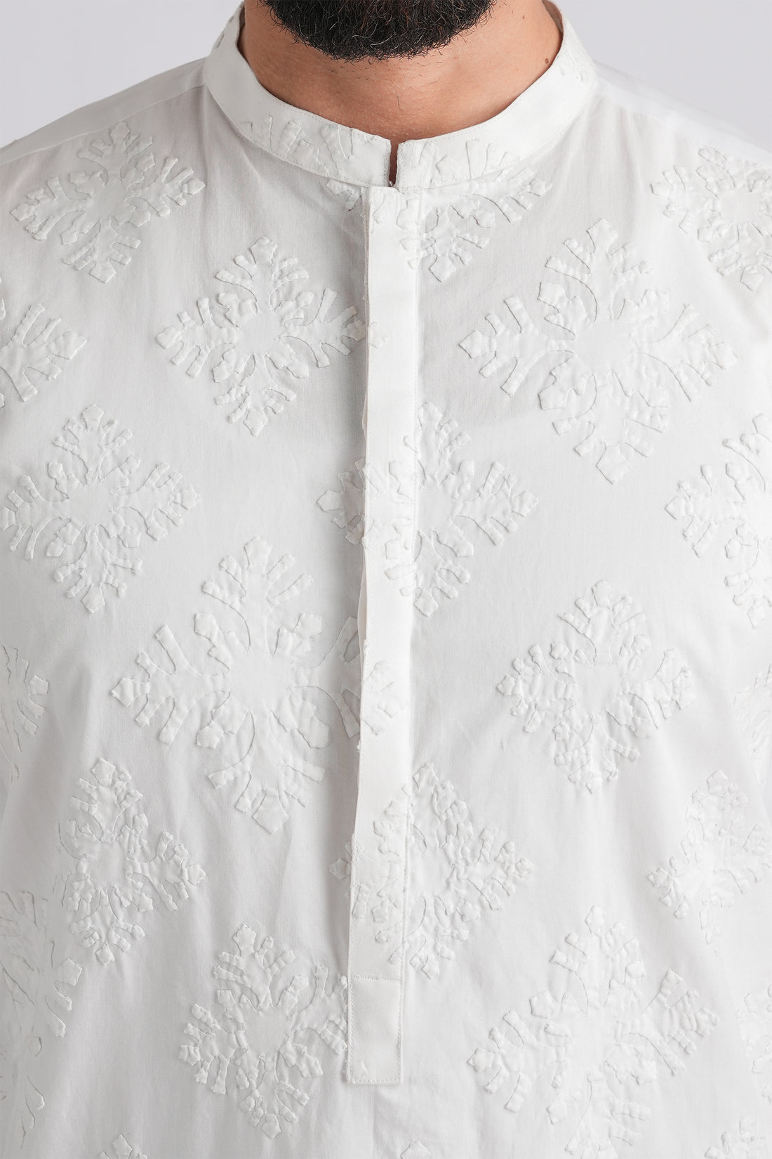 HAND-EMBROIDERED-KURTA-WHITE