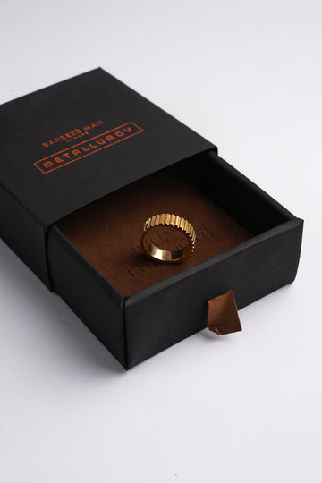 Line Textured Ring-Brass